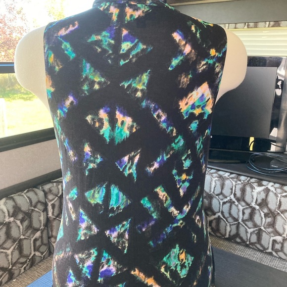 Mossimo Turquoise Cowl Drape Sleeveless Top Tank, Large, EUC, Rayon - Picture 2 of 5